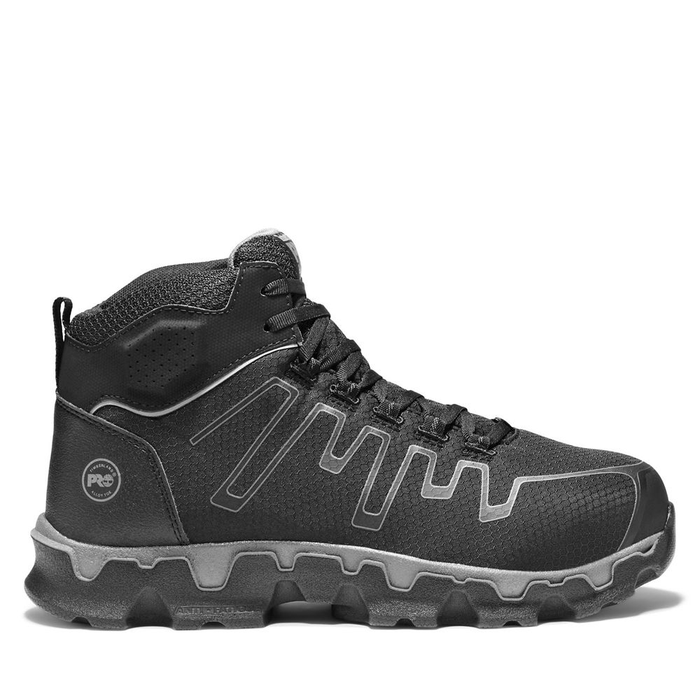 Botas Pro Timberland Hombre Pro Powertrain Mid Alloy Toe Eh Work Shoes Negras/Gris - Chile EMK-65819